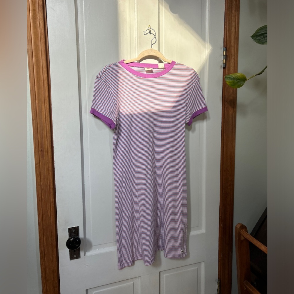 LEVI Striped Dress | Striped MIDI Dress | Levi Purple Striped Dress